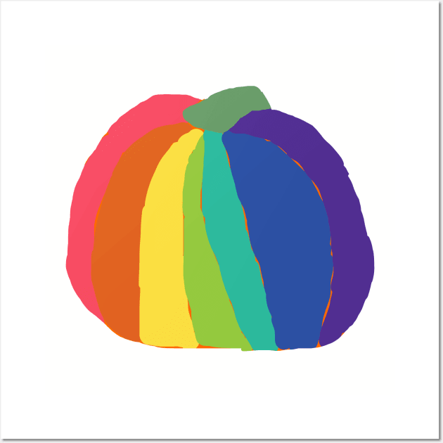 Big Abstract Rainbow Pumpkin Wall Art by ellenhenryart